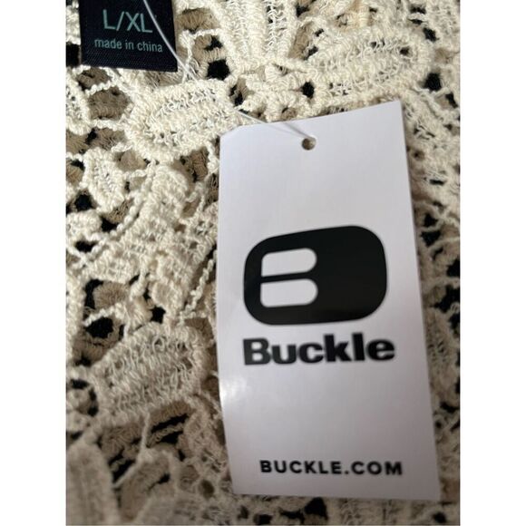 New Daytrip by Buckle Women's Large XL Cream Open Front Cardigan Duster Weave - Picture 6 of 8